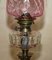 Viktorianische Öllampe aus Rubinglas mit spiralförmigem korinthischem Säulenfuß 3