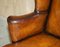 George II Brown Leather Wingback Armchair, 1760s, Image 7