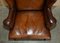 George II Brown Leather Wingback Armchair, 1760s, Image 8