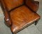 George II Brown Leather Wingback Armchair, 1760s 9