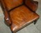 George II Brown Leather Wingback Armchair, 1760s, Image 9