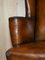 George II Brown Leather Wingback Armchair, 1760s, Image 11