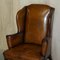 George II Brown Leather Wingback Armchair, 1760s 3