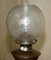 Viktorianische Öllampe mit Spiralfuß aus geätztem italienischem Glas 7