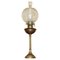 Viktorianische Öllampe mit Spiralfuß aus geätztem italienischem Glas 1