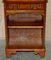 Yew Wood Book Table with Single Drawer and Bookshelves 7