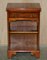 Yew Wood Book Table with Single Drawer and Bookshelves 2