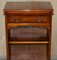 Yew Wood Book Table with Single Drawer and Bookshelves 3