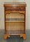 Burr Yew Wood Book Table with Single Drawer and Bookshelves 3