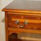 Burr Yew Wood Book Table with Single Drawer and Bookshelves 9