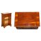 Burr Yew Wood Book Table with Single Drawer and Bookshelves 1