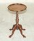 4 Legged Mahogany & Brown Leather Pie Crust Edge Side Table 2
