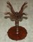 4 Legged Mahogany & Brown Leather Pie Crust Edge Side Table, Image 9