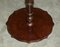 4 Legged Mahogany & Brown Leather Pie Crust Edge Side Table, Image 10