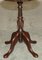 4 Legged Mahogany & Brown Leather Pie Crust Edge Side Table, Image 6