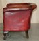 Leather Chippendale Tub Armchairs with Claw & Ball Feet, Set of 2 12