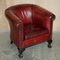 Leather Chippendale Tub Armchairs with Claw & Ball Feet, Set of 2, Image 2