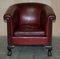 Leather Chippendale Tub Armchairs with Claw & Ball Feet, Set of 2 14