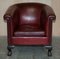 Leather Chippendale Tub Armchairs with Claw & Ball Feet, Set of 2, Image 14