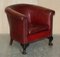 Leather Chippendale Tub Armchairs with Claw & Ball Feet, Set of 2 13
