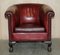 Leather Chippendale Tub Armchairs with Claw & Ball Feet, Set of 2 3