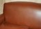 Sofá Club eduardiano de cuero marrón con cojines de asiento con relleno de plumas, años 10, Imagen 5
