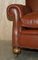 Edwardian Brown Leather Club Sofa with Feather Filled Seat Cushions, 1910s, Image 6