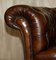 Brown Leather Chesterfield Sofa by Jas Shoolbred, 1860s 4