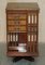 Victorian Walnut Revolving Bookcase with Drawers, 1880s 3