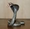 Kalt bemalte Kobra Schlangenstatue oder Uhrhalter aus Bronze von Franz Bergman, Wien 5