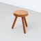 Tabouret Tripode Moderne en Bois dans le style de Charlotte Perriand de Corbusier 15