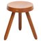 Modern Wood Tripod Stool in the style of Charlotte Perriand from Corbusier 1