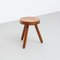 Modern Wood Tripod Stool in the style of Charlotte Perriand from Corbusier 14