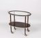 Mid-Century Italian Wood Bar Cart with Glass Serving Tray by Cesare Lacca, 1950s, Image 2