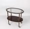 Mid-Century Italian Wood Bar Cart with Glass Serving Tray by Cesare Lacca, 1950s 5