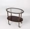 Mid-Century Italian Wood Bar Cart with Glass Serving Tray by Cesare Lacca, 1950s, Image 5