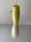 Lámpara colgante estilo Vistosi italiana grande de vidrio amarillo y blanco, años 60, Imagen 5