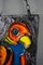 Vintage Ara Papagei Wandteller aus Keramik 8