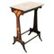 Antique Pokerwork Side Table in Wood with Pyrography 1