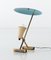 Italian Table Lamp in Brass with Light Blue Shade, 1950s, Image 3