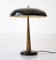 Italian Table Lamp in Brass and Black Metal, 1950s, Image 1