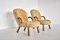 Clam Chairs aus Schafsfell von Arnold Madsen, 1950er, 2er Set 4