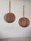 Cane & Rattan Globe Pendant Lights, 1970s, Set of 2 1