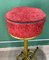 Tabouret de Bar Vintage Doré et Rouge 5