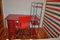 Bauhaus Red Desk, Chair & Metal Cabinet, Set of 3 3