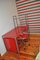 Roter Bauhaus Schreibtisch, Stuhl & Metallschrank, 3er Set 4