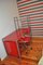 Bureau Bauhaus Rouge, Chaise et Armoire en Métal, Set de 3 5