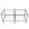 Mid-Century French Side Tables in Steel and Glass, Set of 2, Image 1