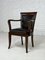 Empire Style Wooden & Leather Desk Chair, Image 2