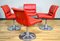 Red Leather Chairs by Yrjo Kukkapuro for Haimi, 1960s, Set of 4, Image 2